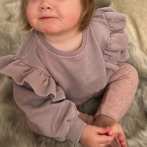 Zara Faded Ruffle Sweatshirt